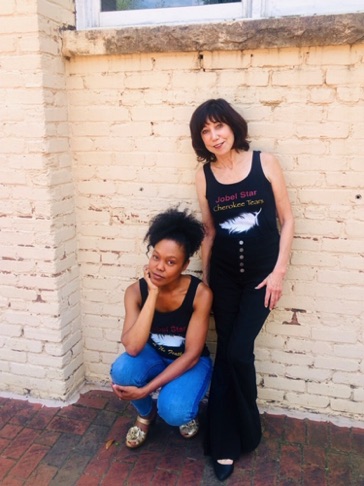 Me & Dana Rice modeling the new "Cherokee Tears" tank tops